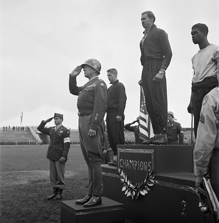 General Patton With Athletes, 1945